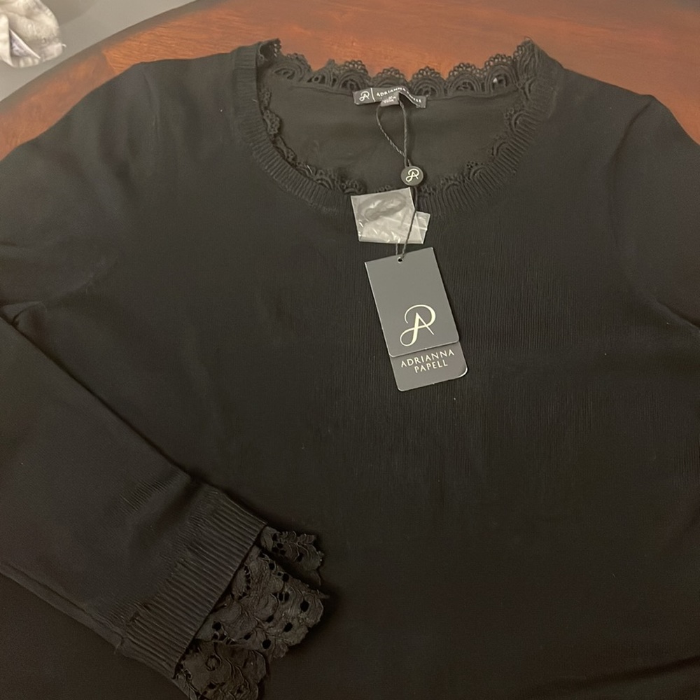 Adrianna Papell lace crewneck